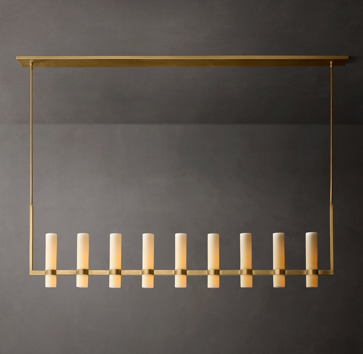 Artisan Ravelle Linear Milk Glass Chandelier