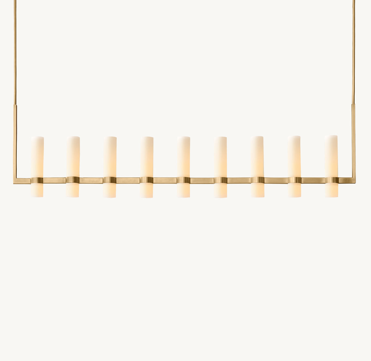 Artisan Ravelle Linear Milk Glass Chandelier, alternate view