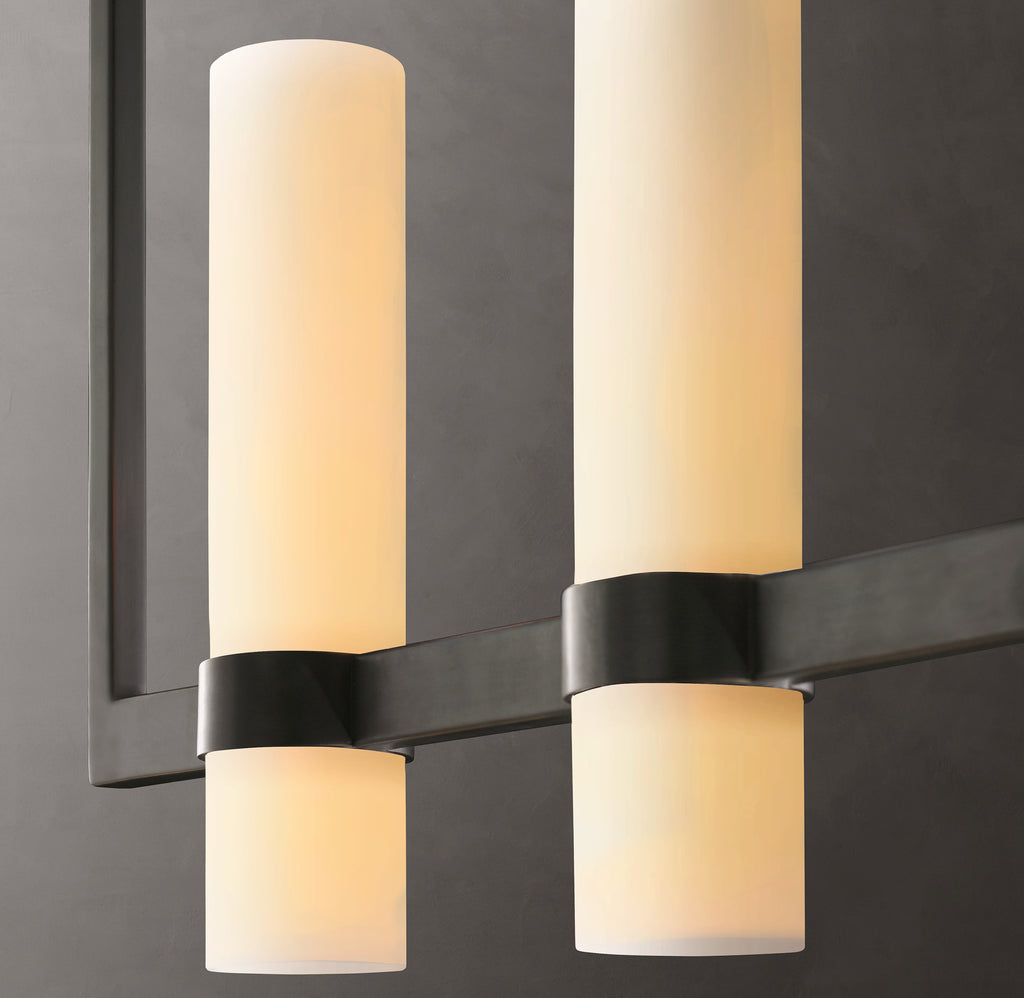 Artisan Ravelle Linear Milk Glass Chandelier – 71"