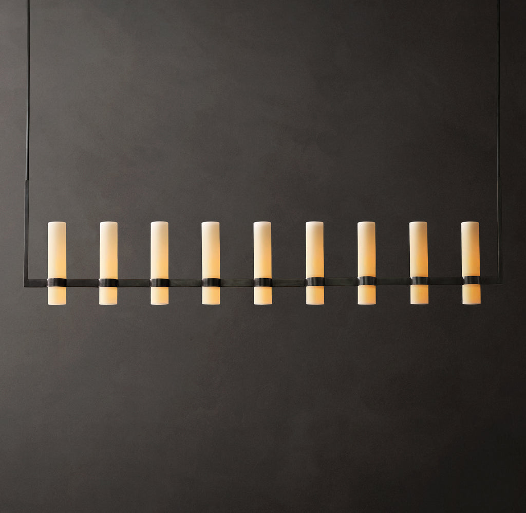 Artisan Ravelle Linear Milk Glass Chandelier