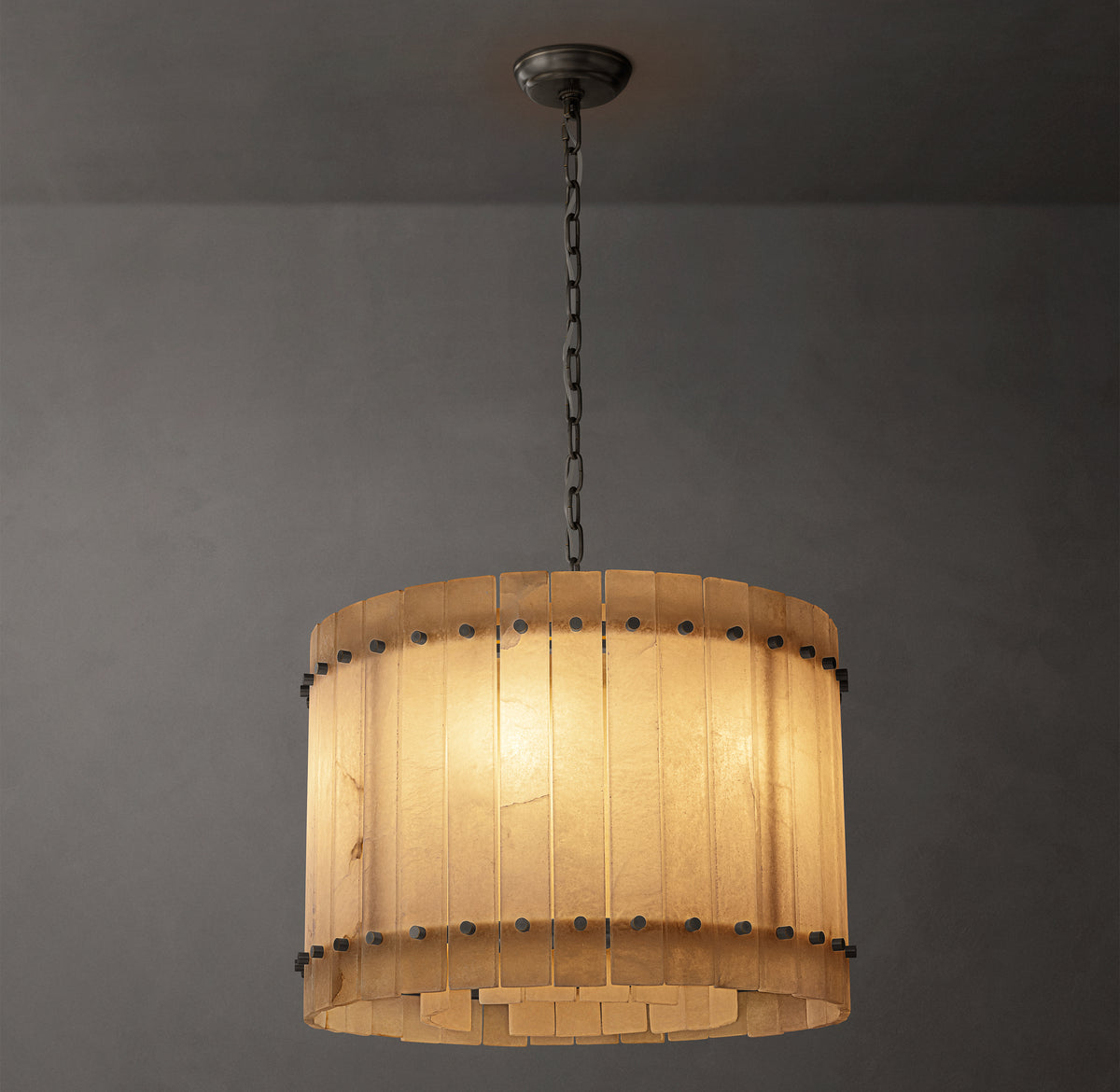 Sculptural San Marco Alabaster Round Chandelier