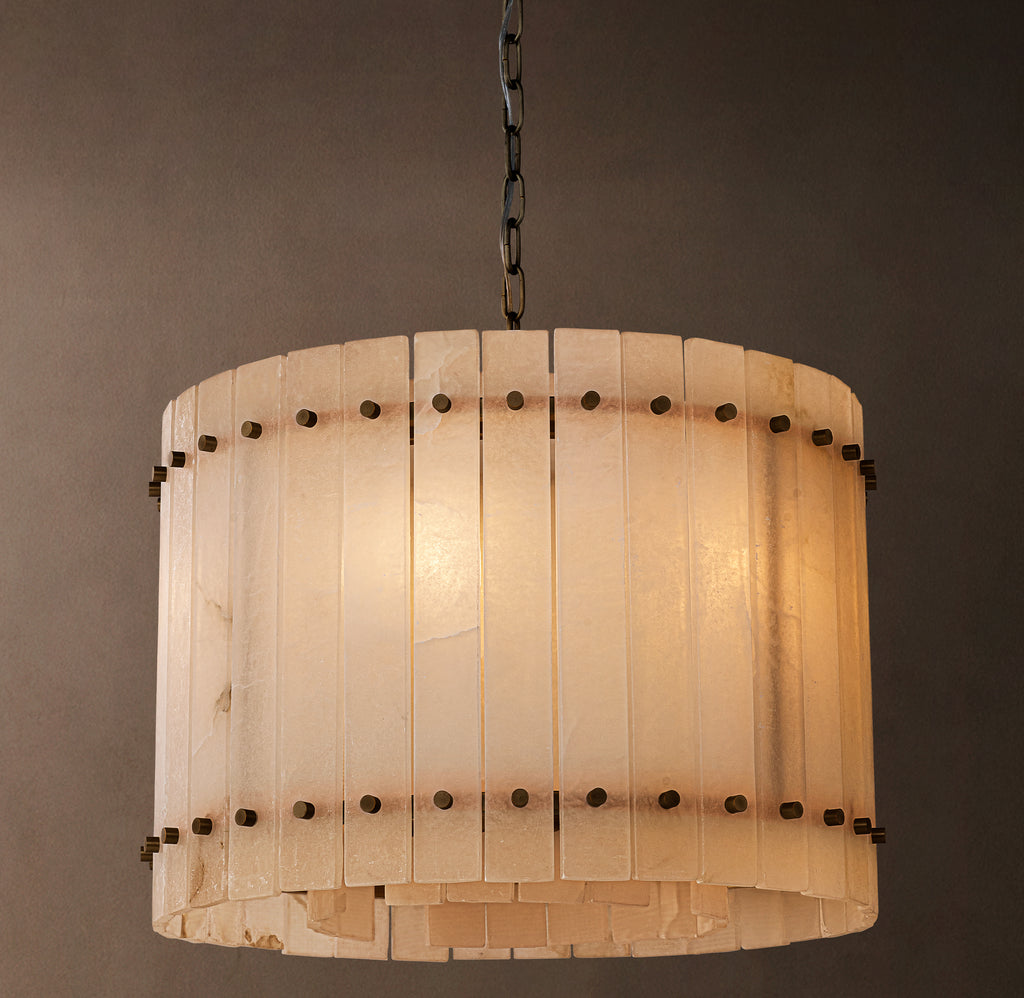 Sculptural San Marco Alabaster Round Chandelier