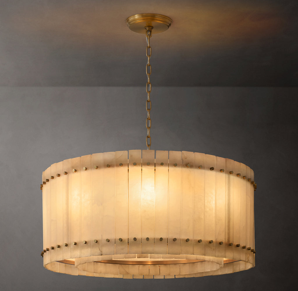 Sculptural San Marco Alabaster Round Chandelier