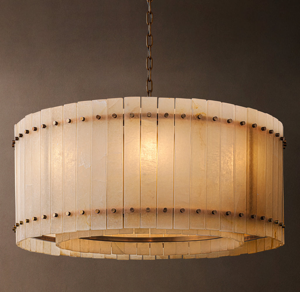 Sculptural San Marco Alabaster Round Chandelier