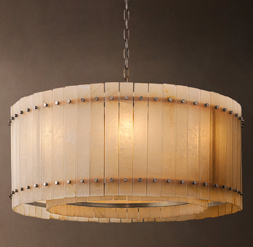 Sculptural San Marco Alabaster Round Chandelier