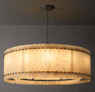 Sculptural San Marco Alabaster Round Chandelier