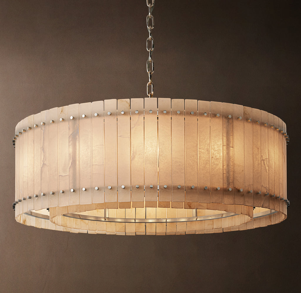 Sculptural San Marco Alabaster Round Chandelier