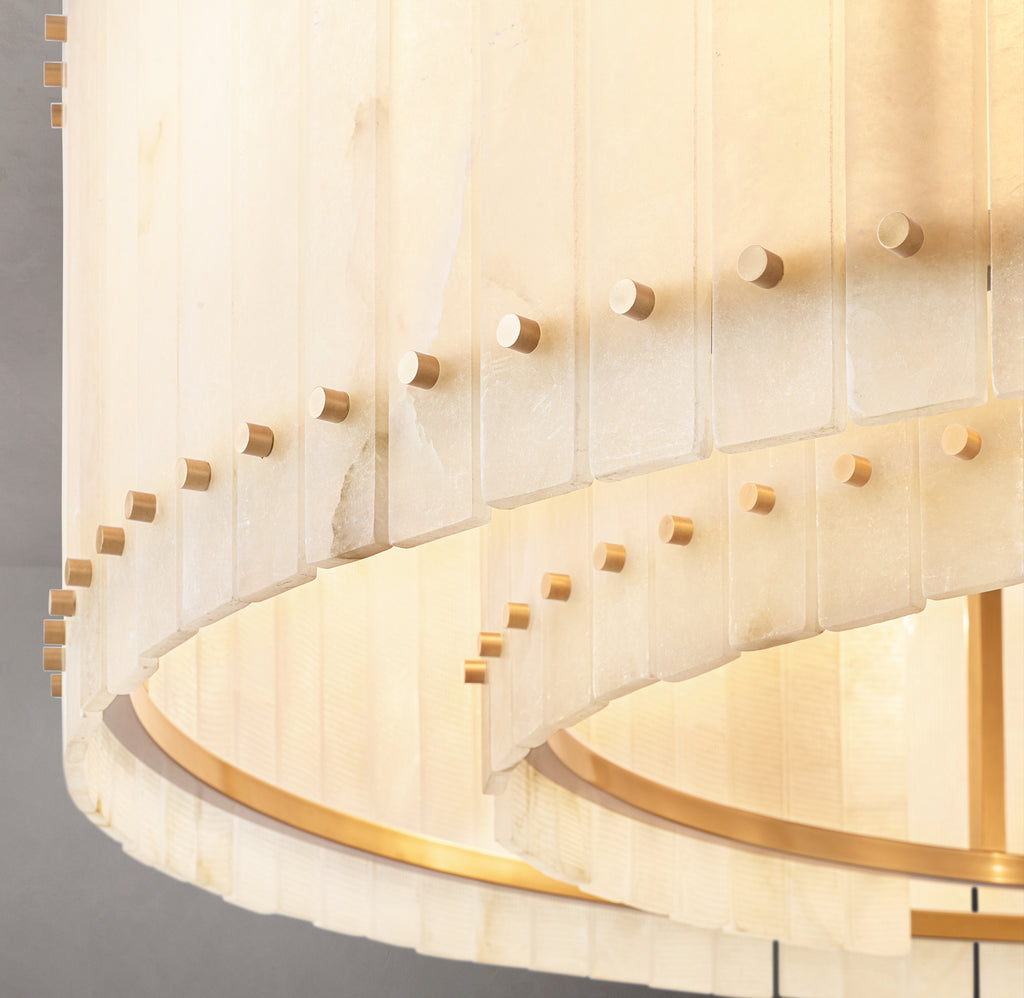 Sculptural San Marco Alabaster Round Chandelier