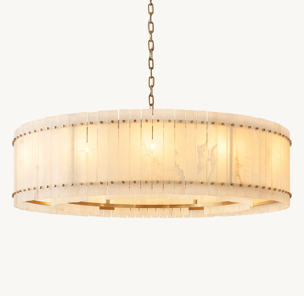 Sculptural San Marco Alabaster Round Chandelier, alternate view