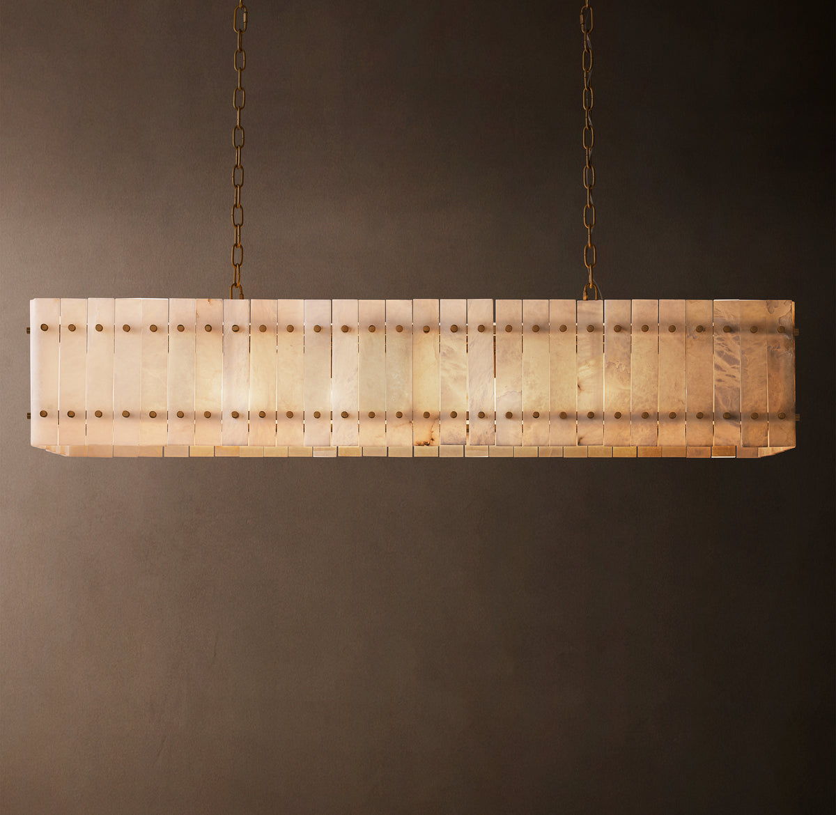 Sculptural San Marco Alabaster Linear Chandelier – 54"