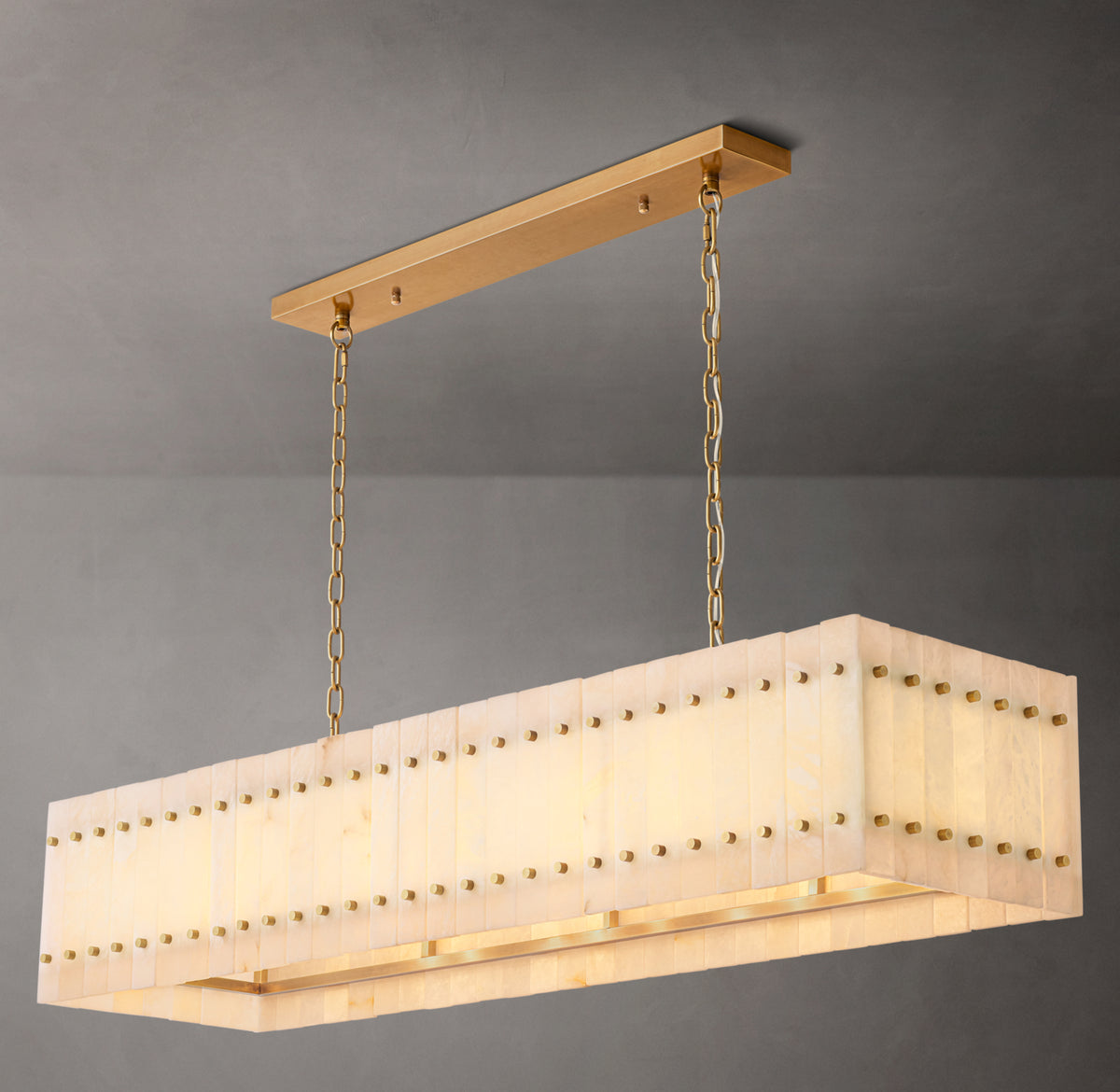 Sculptural San Marco Alabaster Linear Chandelier – 54"