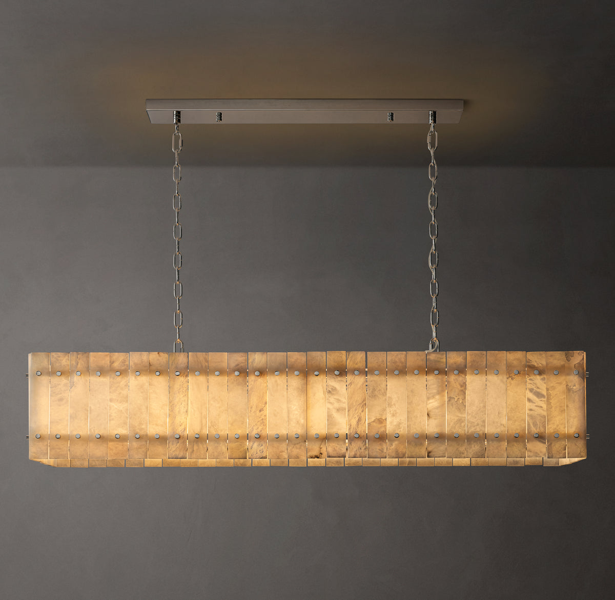 Sculptural San Marco Alabaster Linear Chandelier