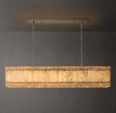 Sculptural San Marco Alabaster Linear Chandelier – 54"