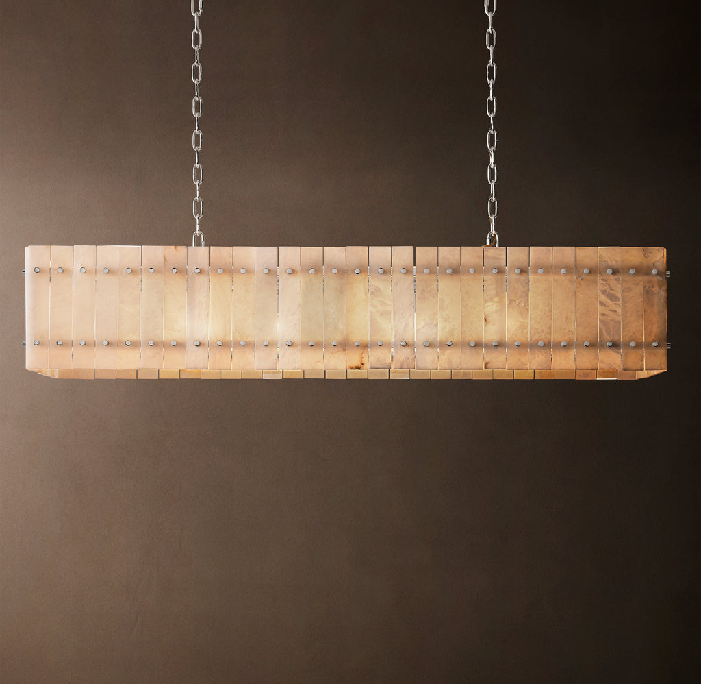 Sculptural San Marco Alabaster Linear Chandelier – 54"