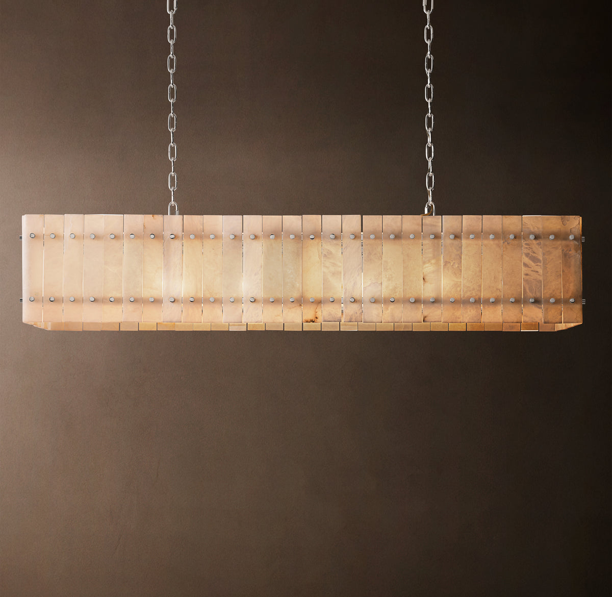 Sculptural San Marco Alabaster Linear Chandelier – 54"