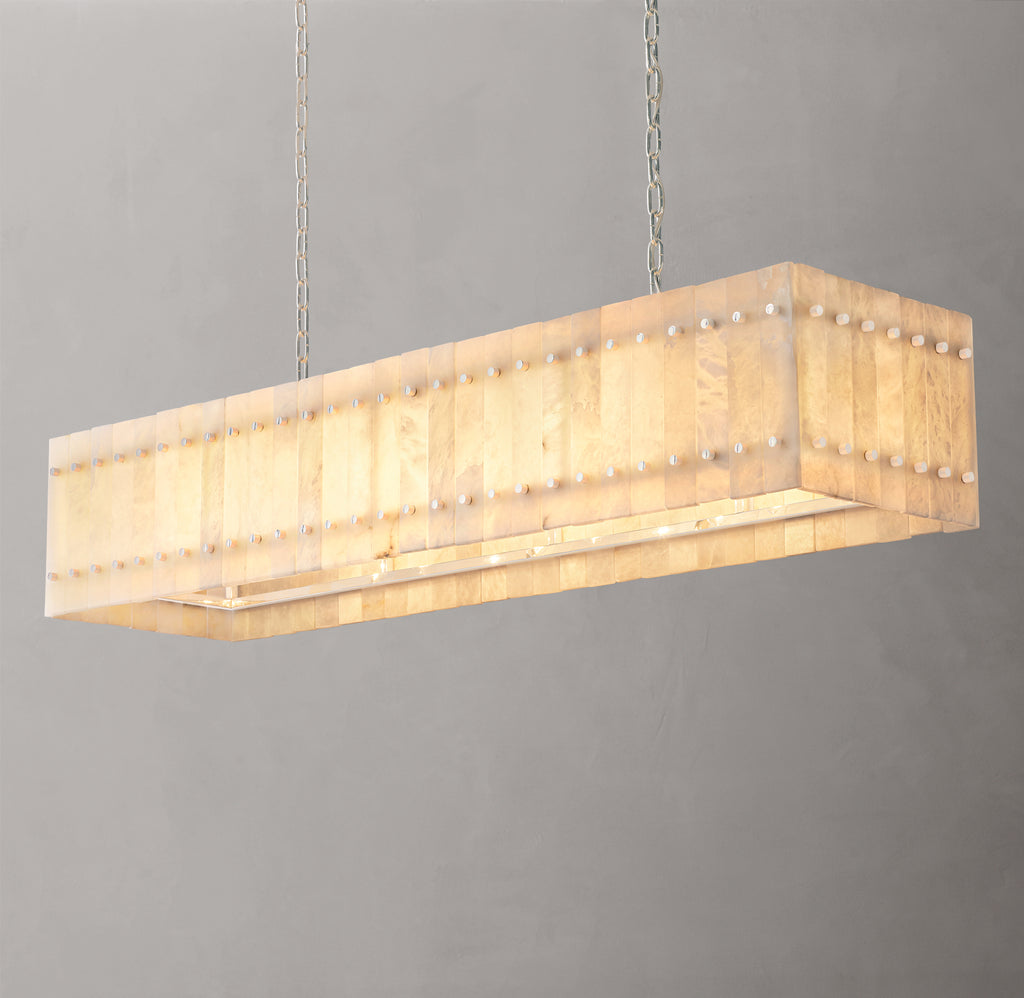Sculptural San Marco Alabaster Linear Chandelier – 54"