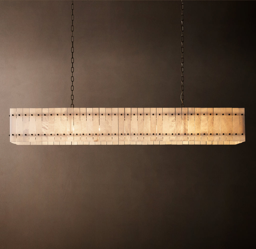 Sculptural San Marco Alabaster Linear Chandelier – 72"