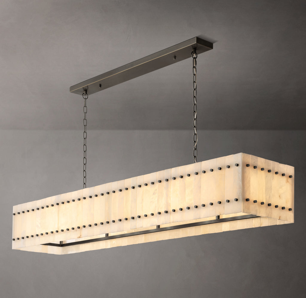Sculptural San Marco Alabaster Linear Chandelier – 72"