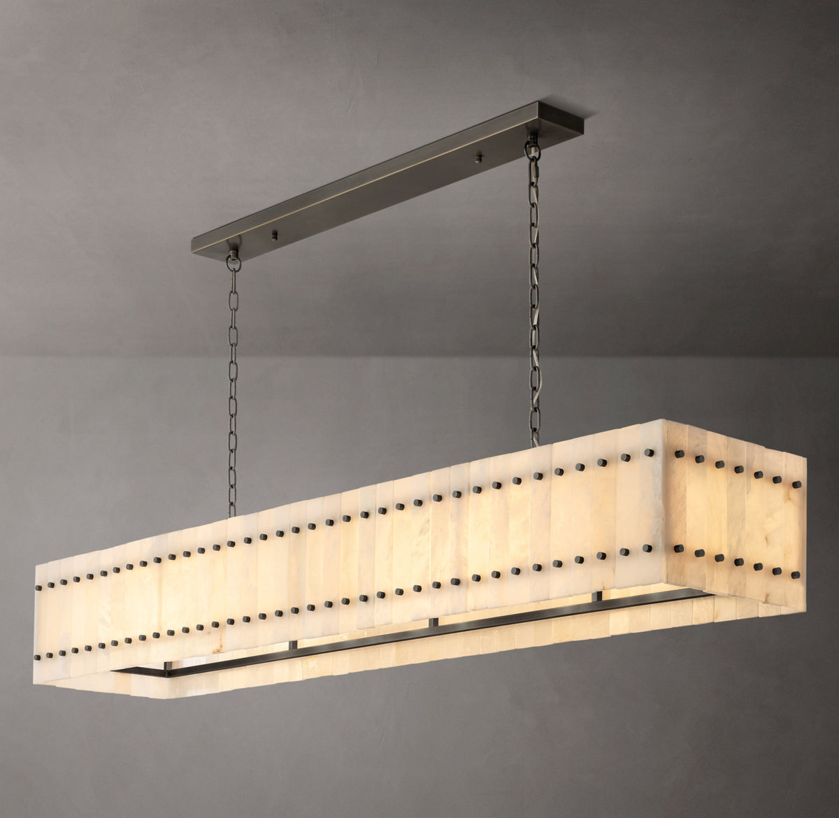 Sculptural San Marco Alabaster Linear Chandelier – 72"