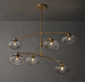 Sculptural Cabrette Clear Glass Mobile Round Chandelier