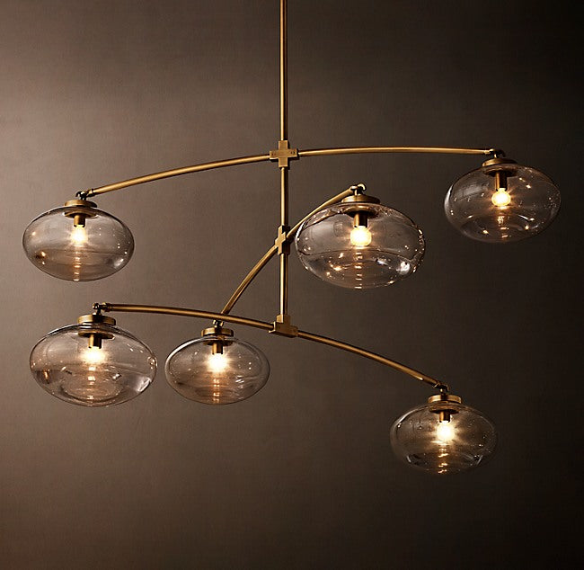 Cabrette Clear Glass Mobile Round Chandelier