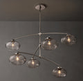 Sculptural Cabrette Clear Glass Mobile Round Chandelier