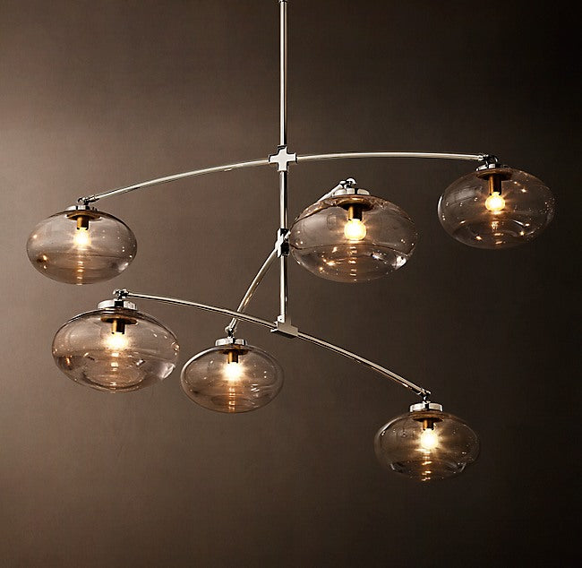 Cabrette Clear Glass Mobile Round Chandelier