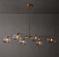 Sculptural Cabrette Clear Glass Mobile Linear Chandelier