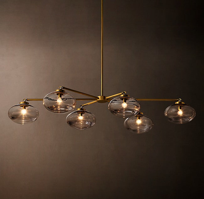 Cabrette Clear Glass Mobile Linear Chandelier