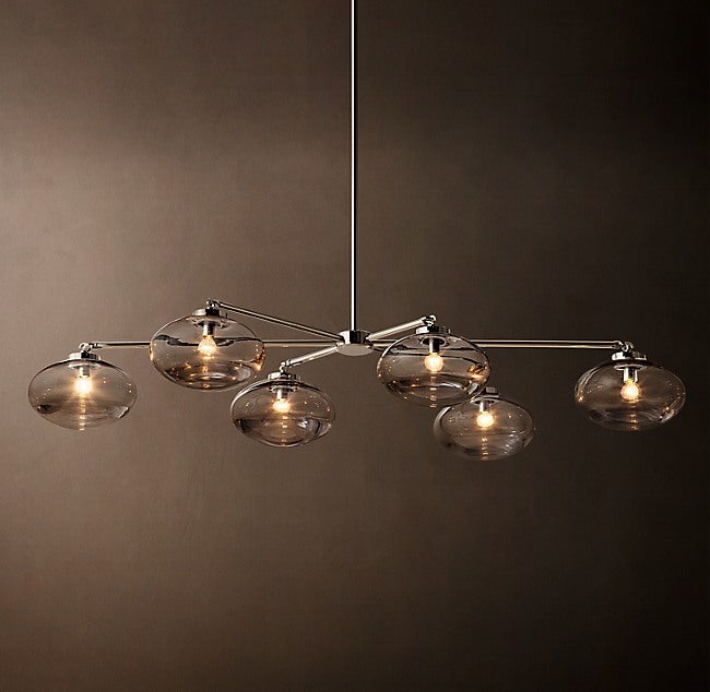 Cabrette Clear Glass Mobile Linear Chandelier