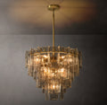 Signature Lattice Smoke Glass Tiered Round Chandelier