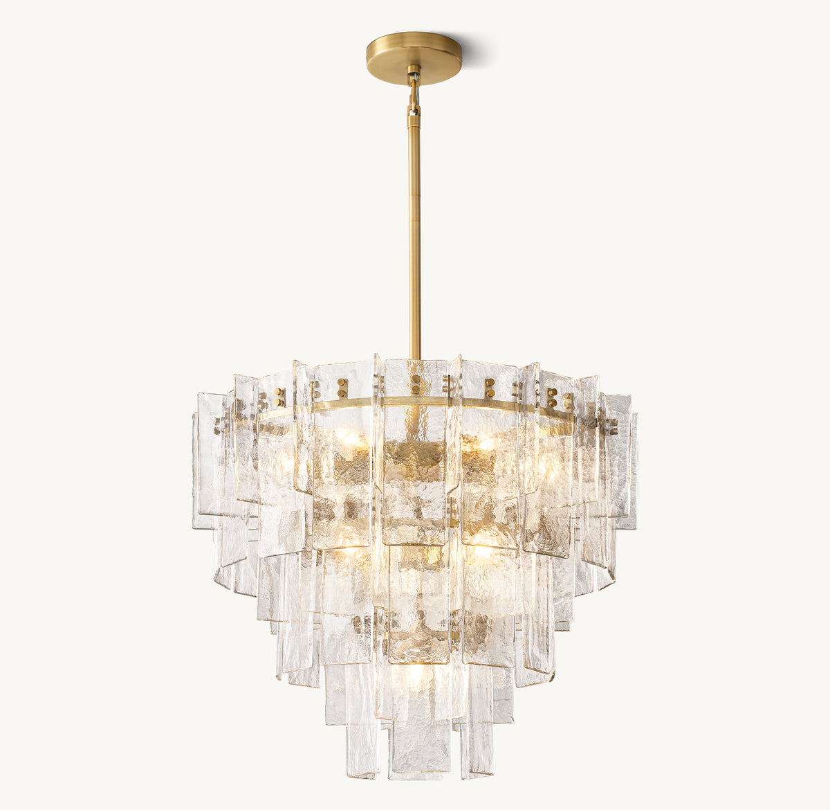 Signature Lattice Clear Glass Tiered Round Chandelier, alternate view