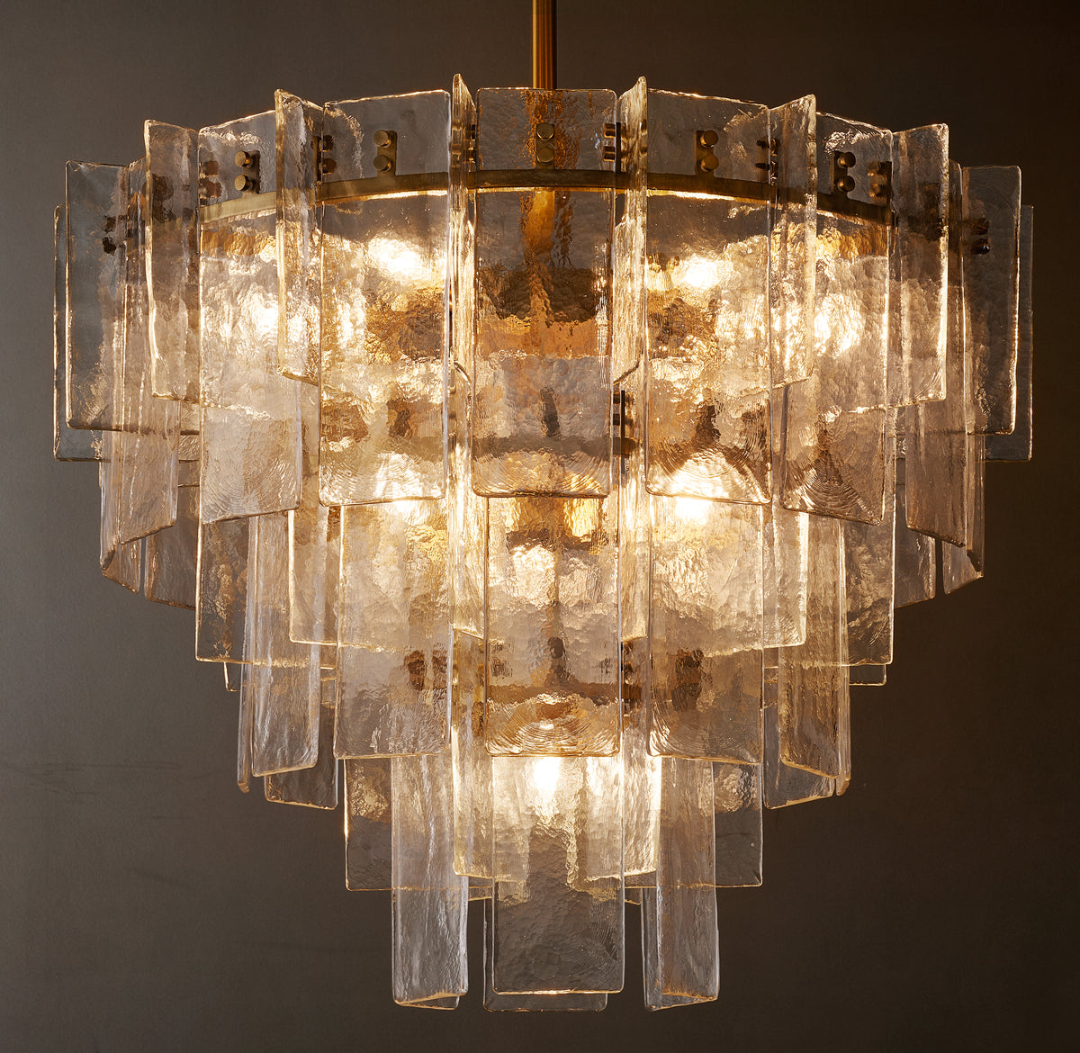 Signature Lattice Clear Glass Tiered Round Chandelier – 36"