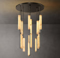 Sculptural Audubon Alabaster Round Chandelier