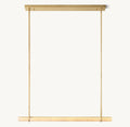 Sculptural Audubon Alabaster Single Bar Linear Chandelier