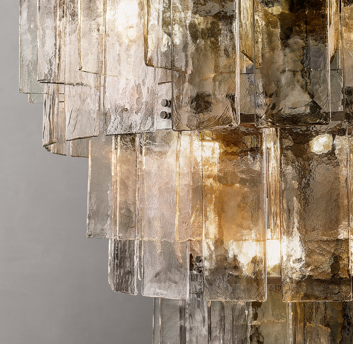 Signature Lattice Smoke Glass Tiered Chandelier