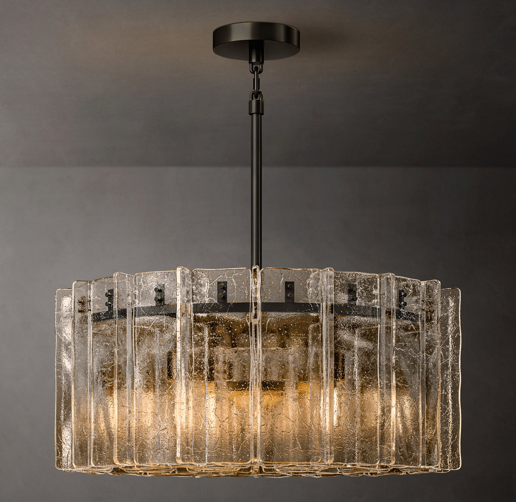 Signature Lattice Smoke Glass Round Chandelier