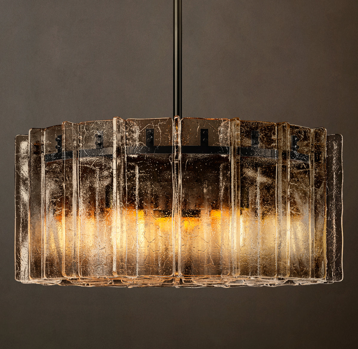 Signature Lattice Smoke Glass Round Chandelier – 37"