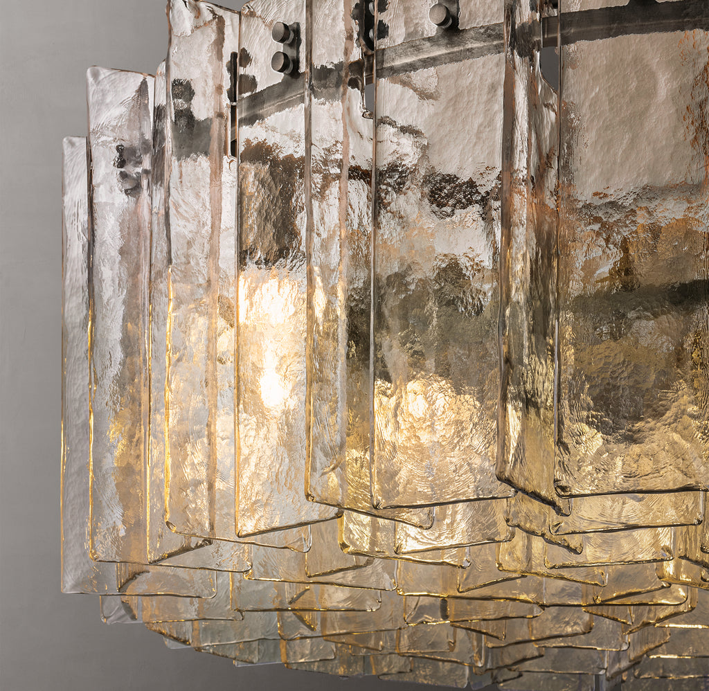 Signature Lattice Smoke Glass Round Chandelier – 48"