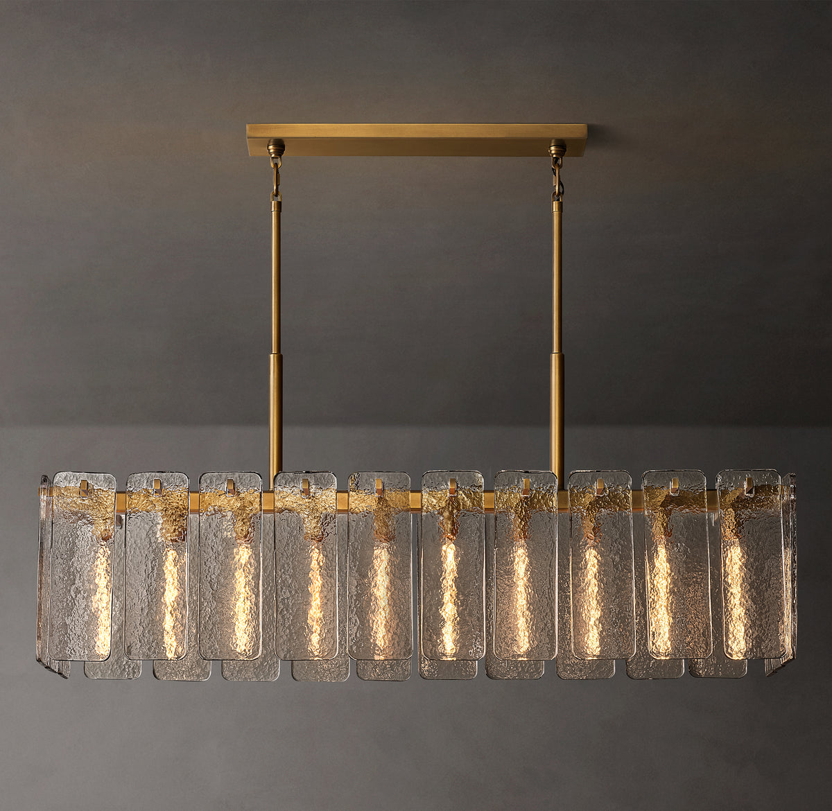 Signature Calamette Glass Rectangular Chandelier