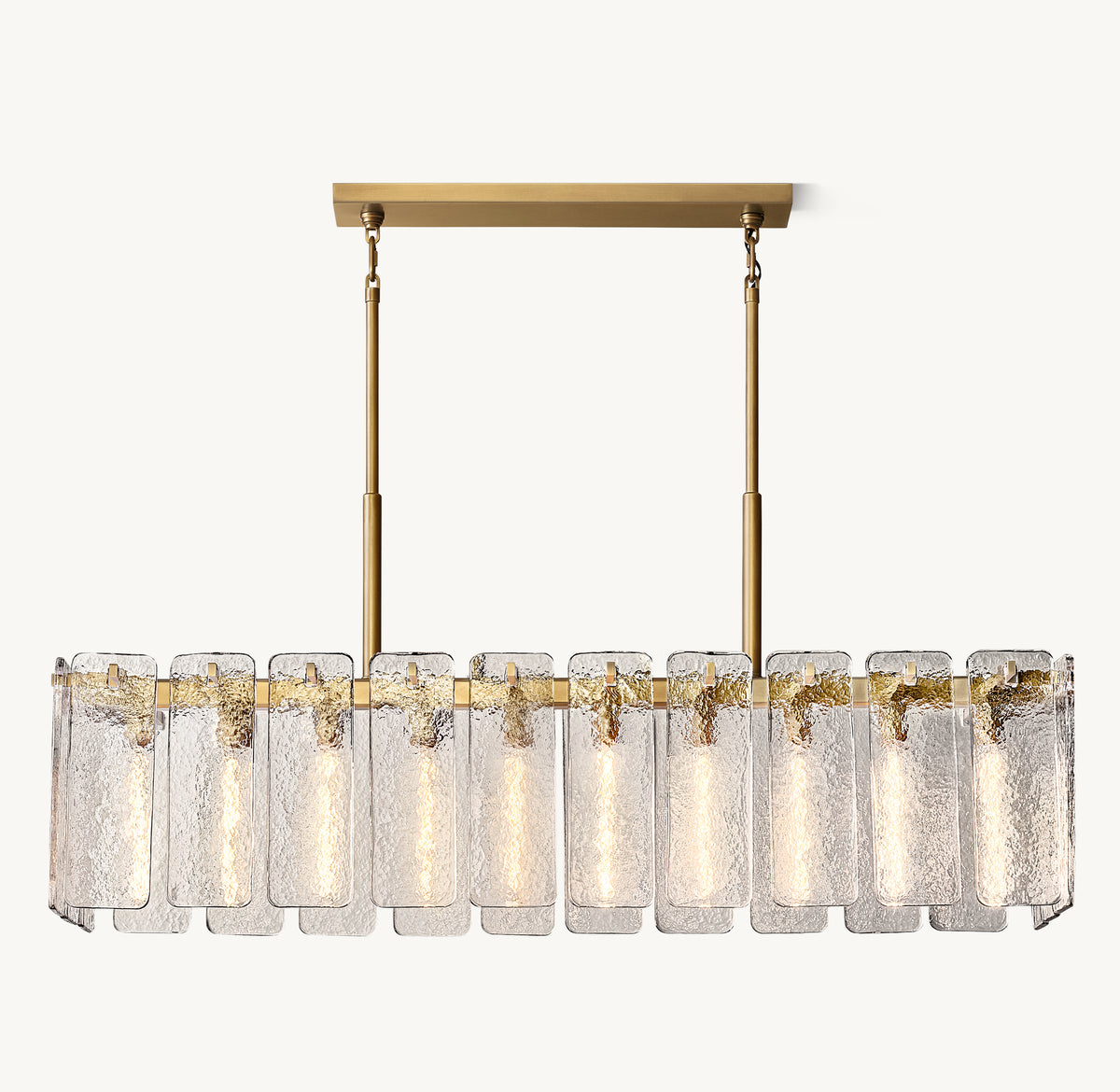 Signature Calamette Glass Rectangular Chandelier, alternate view
