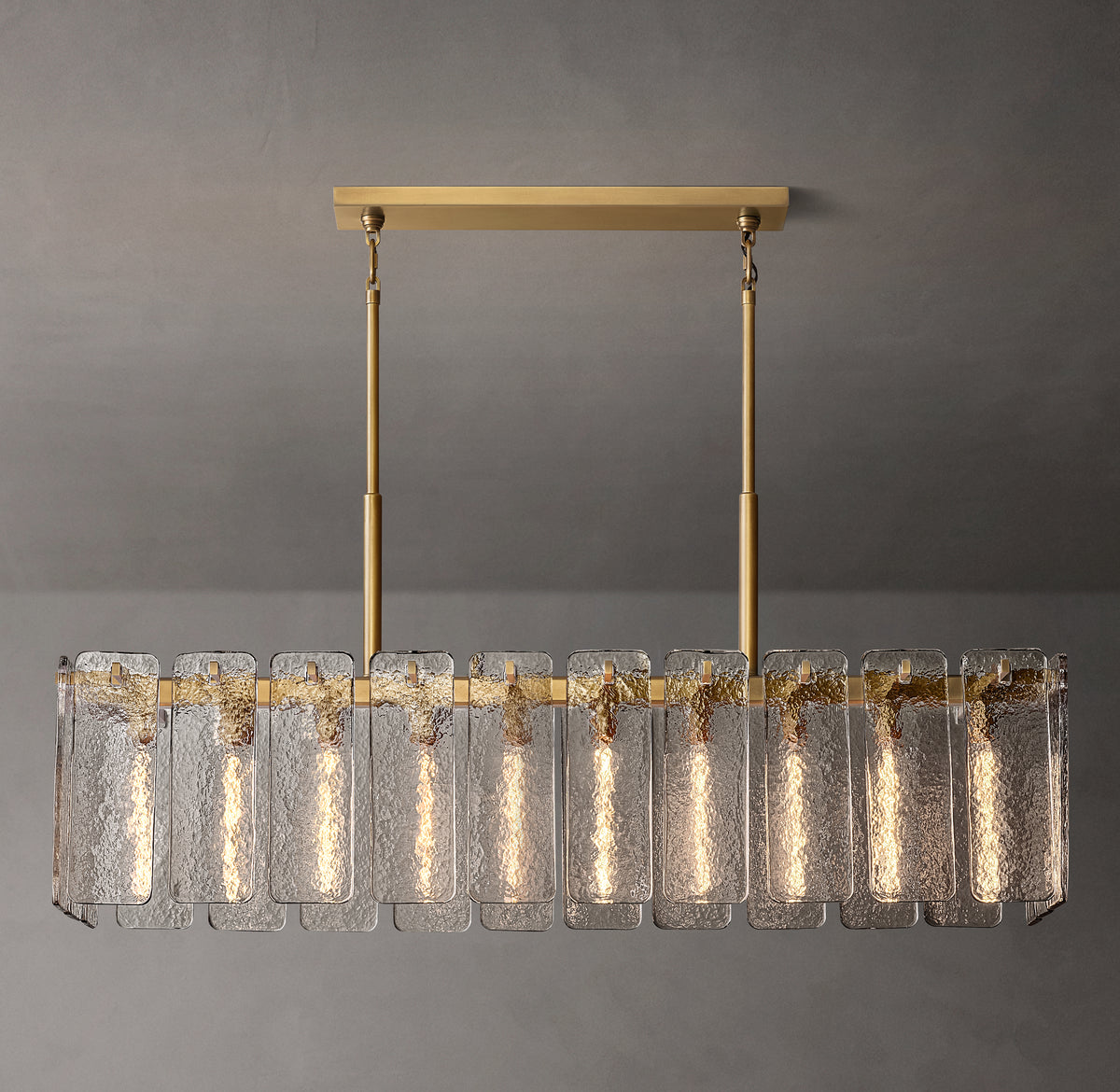 Signature Calamette Glass Rectangular Chandelier – 60"