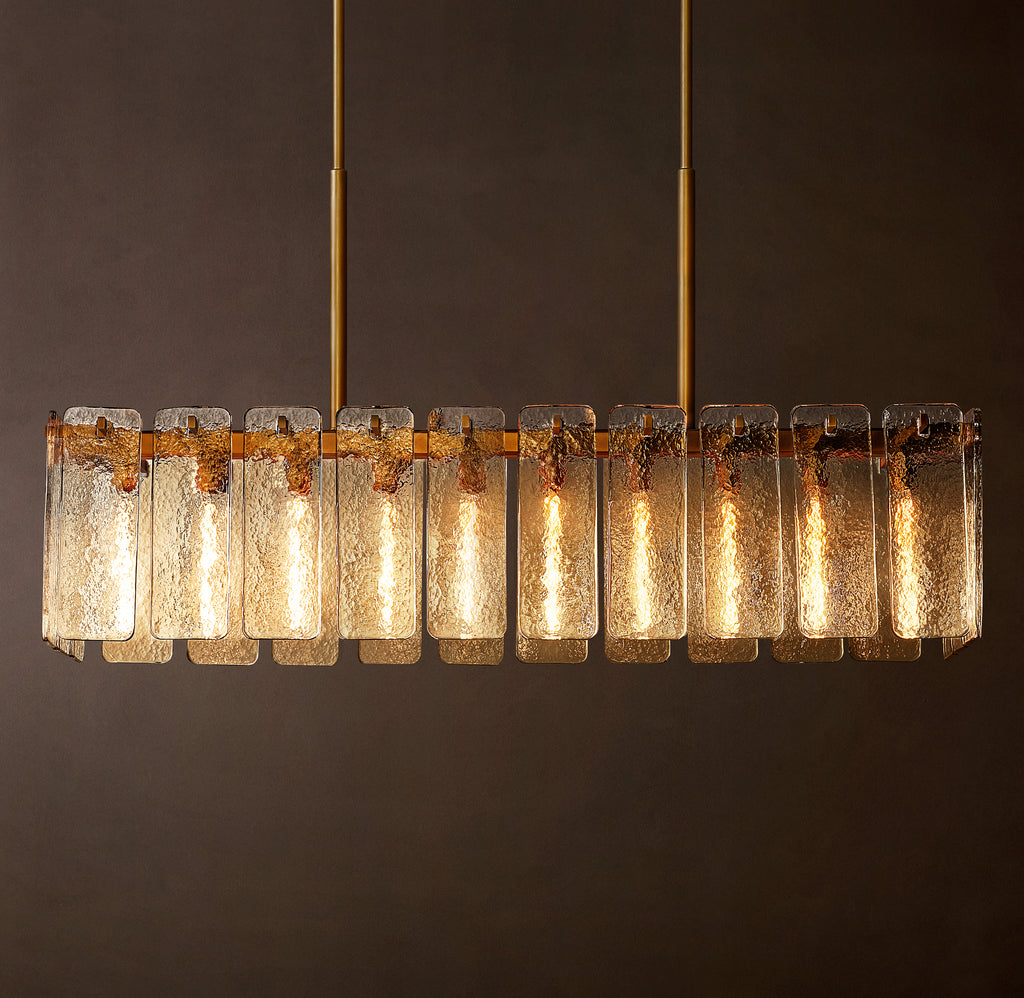 Signature Calamette Glass Rectangular Chandelier – 60"