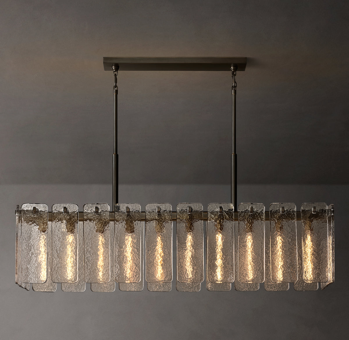 Signature Calamette Glass Rectangular Chandelier
