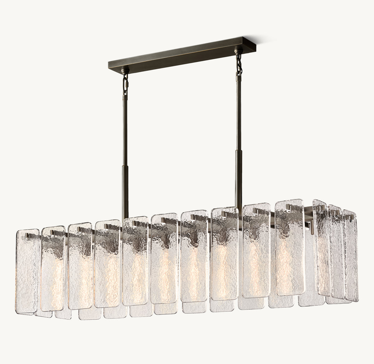 Signature Calamette Glass Rectangular Chandelier – 60"