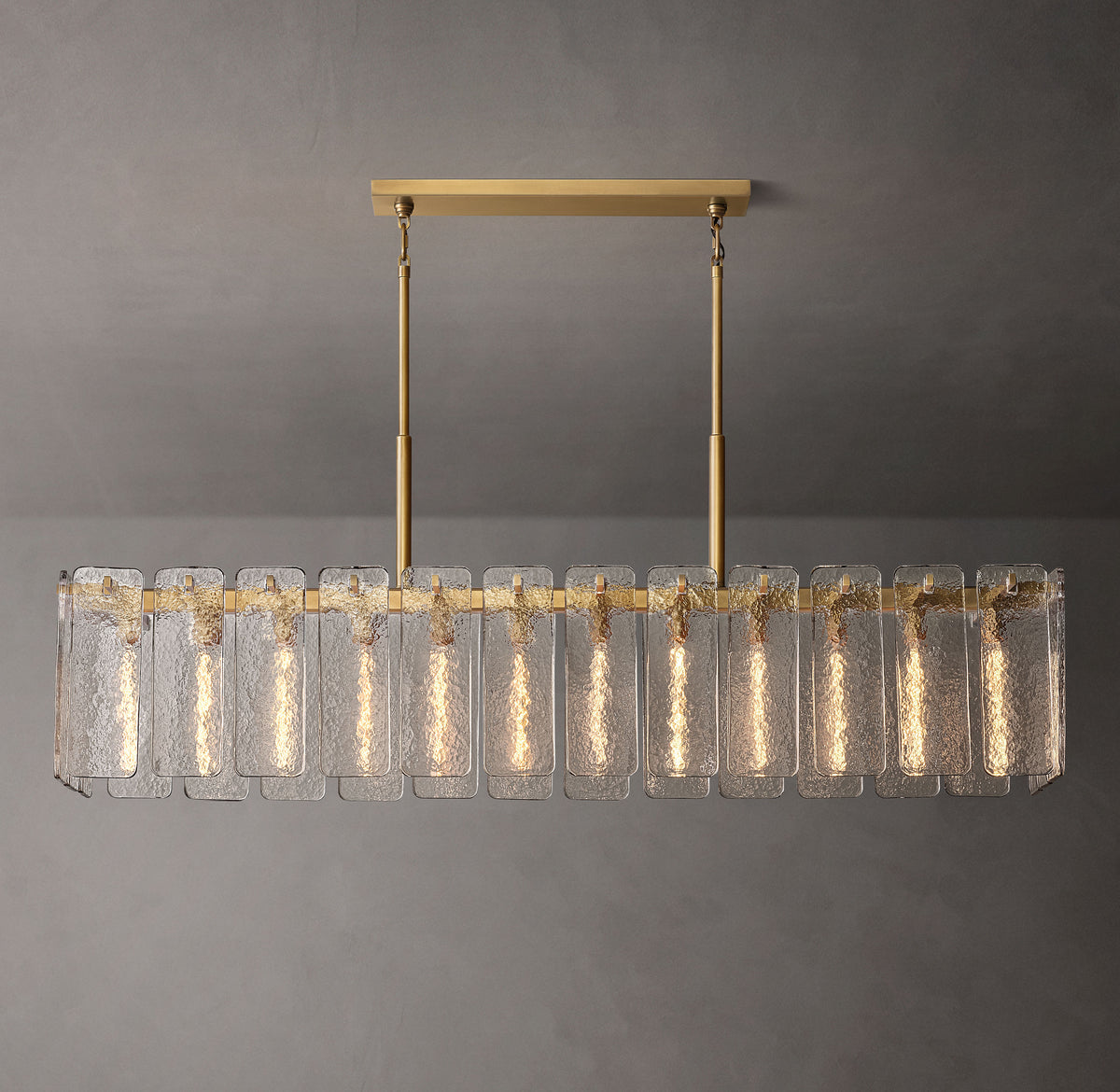 Signature Calamette Glass Rectangular Chandelier – 72"