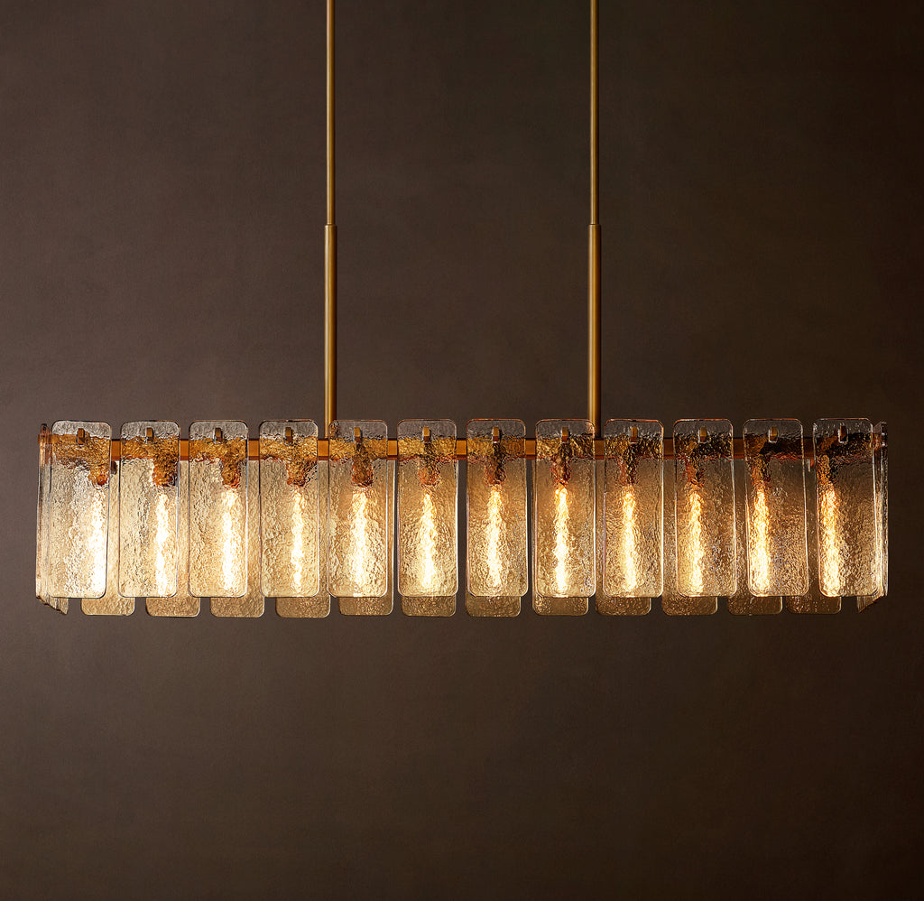 Signature Calamette Glass Rectangular Chandelier – 72"