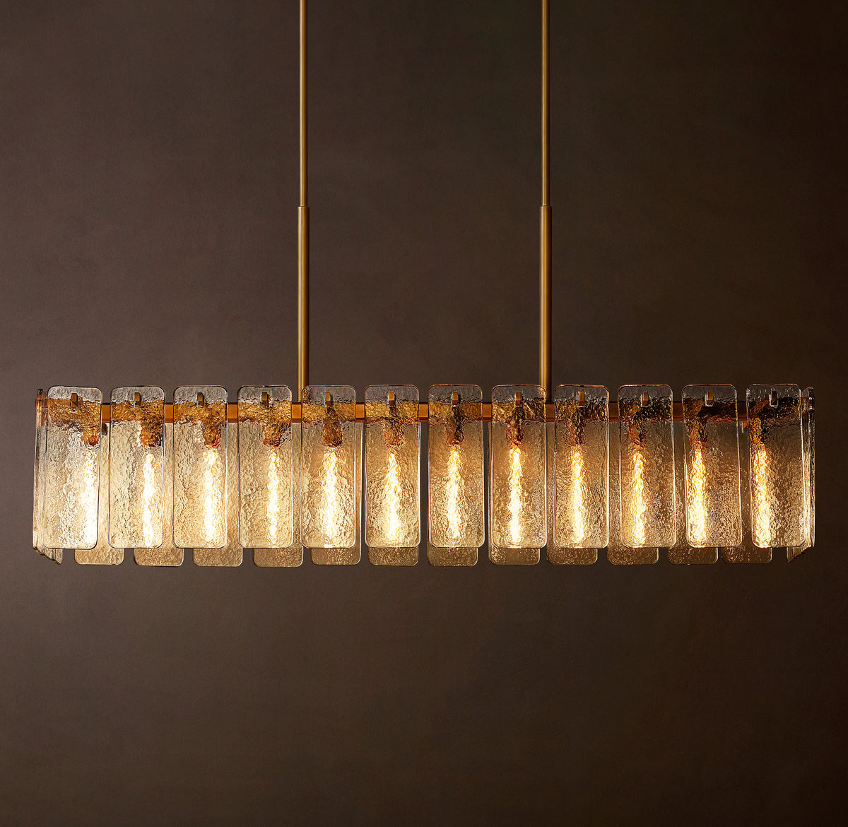 Signature Calamette Glass Rectangular Chandelier – 72"