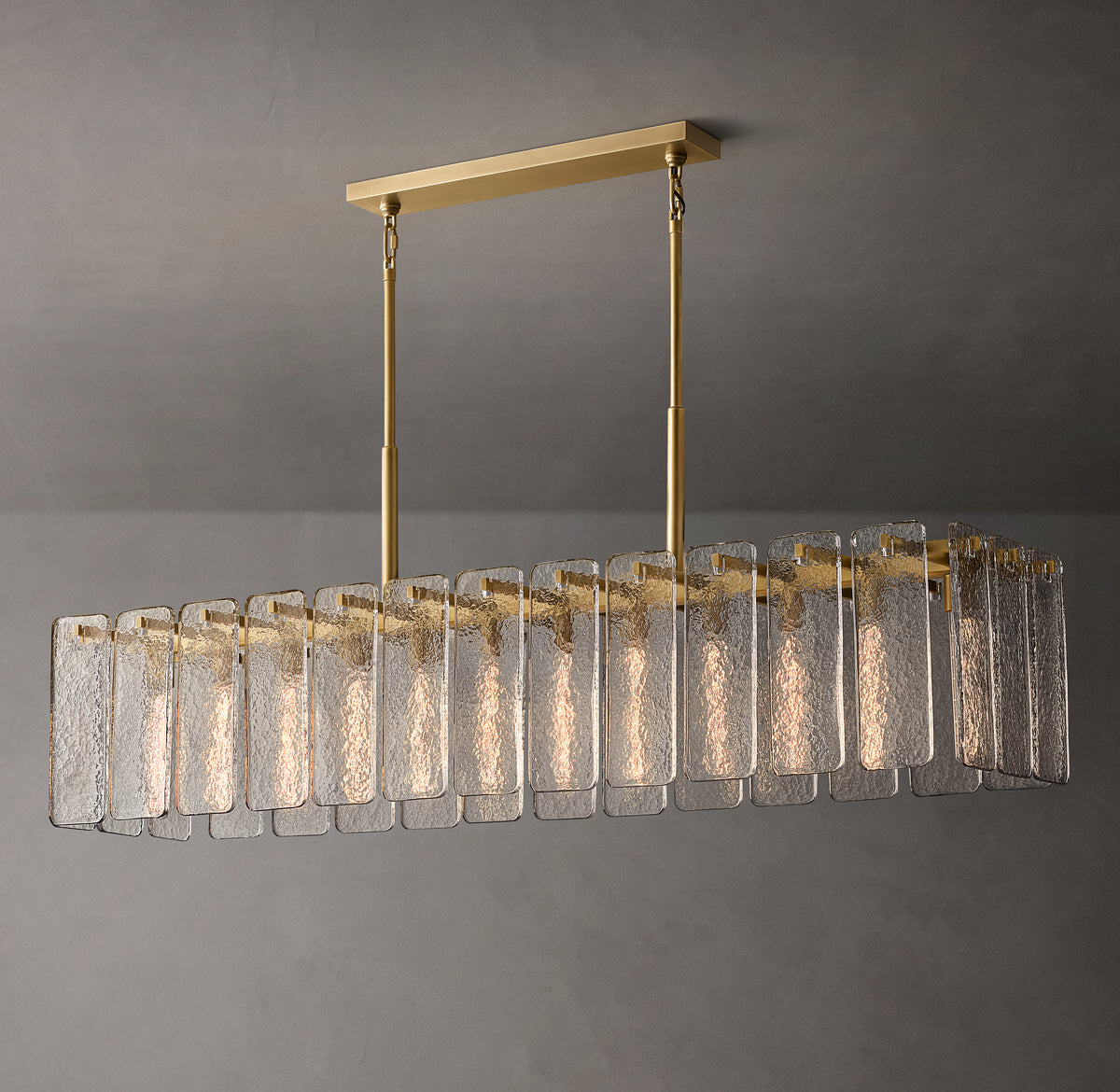 Signature Calamette Glass Rectangular Chandelier – 72"