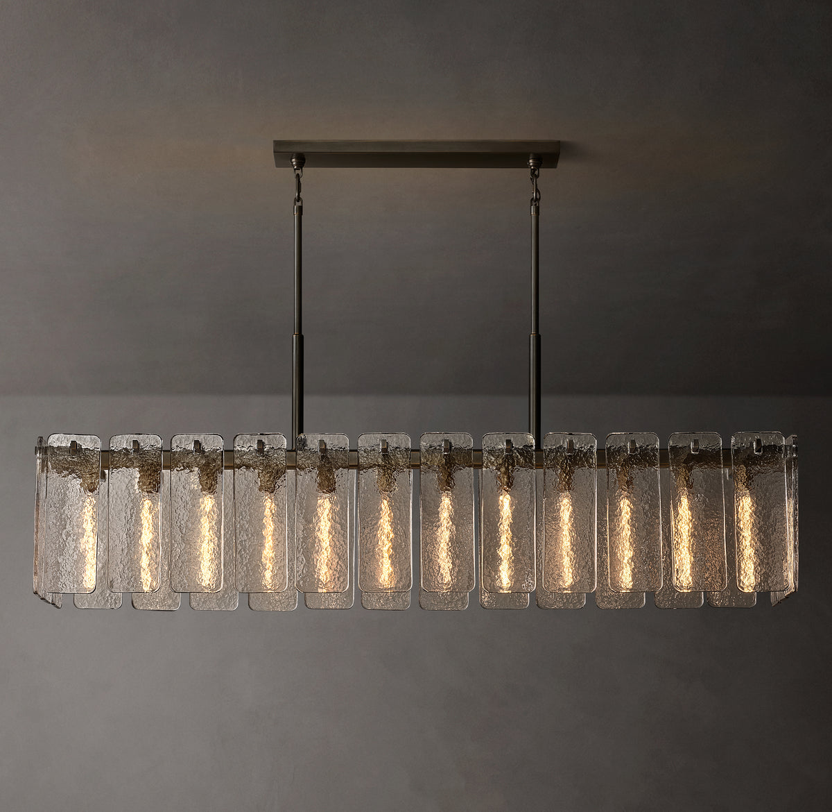 Signature Calamette Glass Rectangular Chandelier